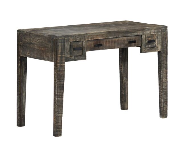 Escritorio - mesa de ordenador de madera maciza de mango negro 110x50x75 cm