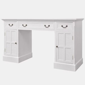 Secretária - Mesa de computador dupla estilo pedestal 140x48x80 cm branco