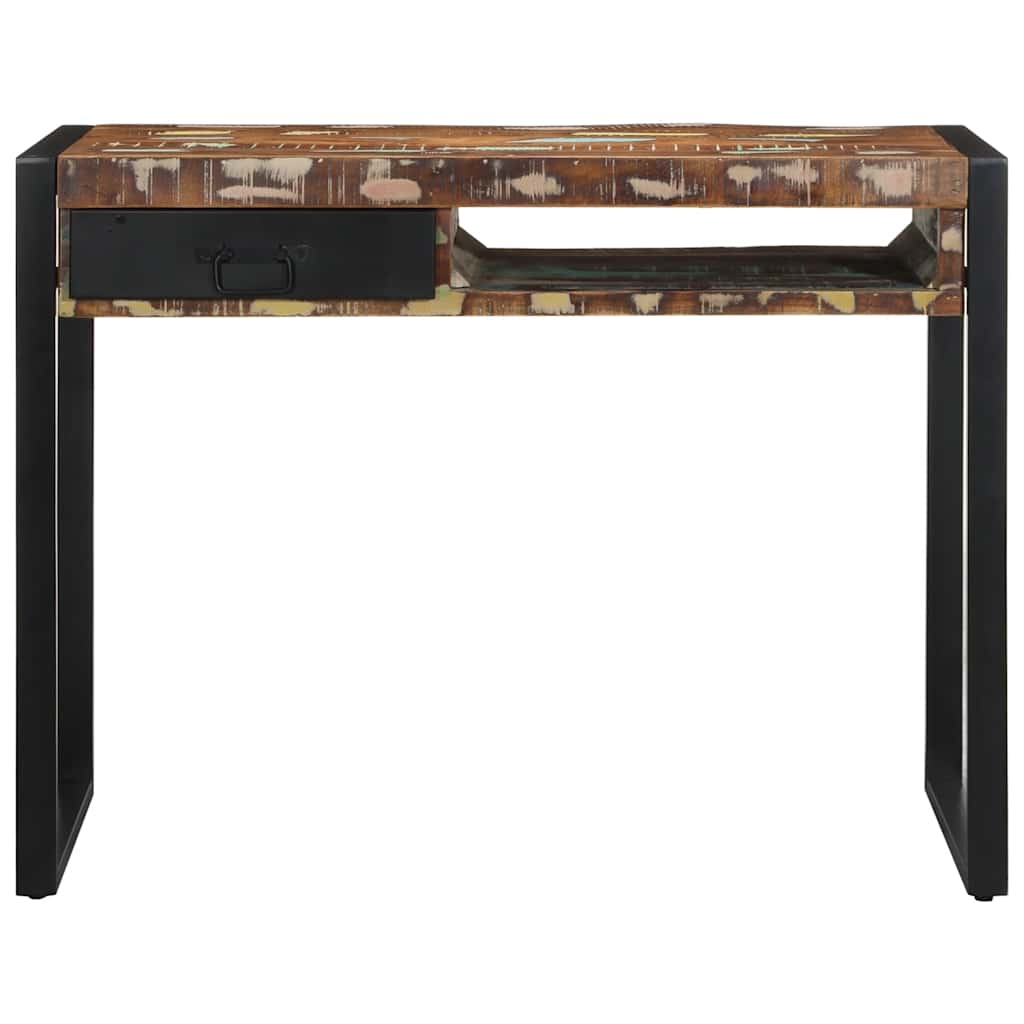 Escritorio - mesa de ordenador madera maciza reciclada multicolor 100x50x75 cm