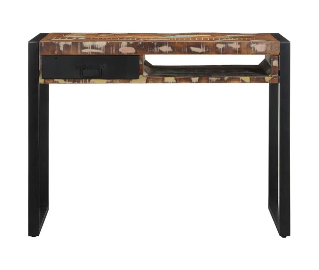 Escritorio - mesa de ordenador madera maciza reciclada multicolor 100x50x75 cm