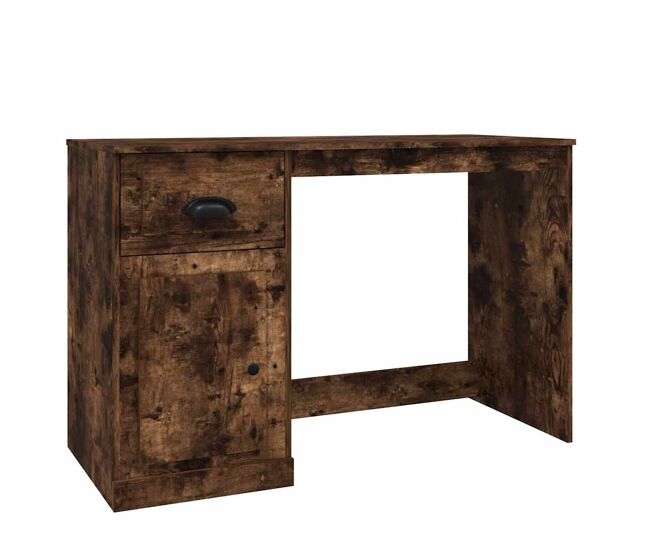 Escritorio - mesa de ordenador y cajón madera contrachapada roble humo 115x50x75 cm