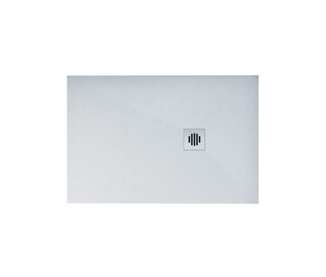 Plato de ducha rectangular 80x140x3cm blanco textura pizarra
