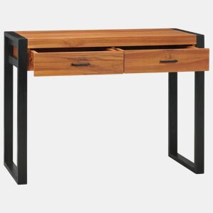 Secretária - Escrivaninha de computador com 2 gavetas 100x40x75 cm madeira de teca