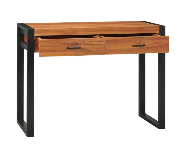 Escritorio - mesa de ordenador con 2 cajones madera de teca 100x40x75 cm