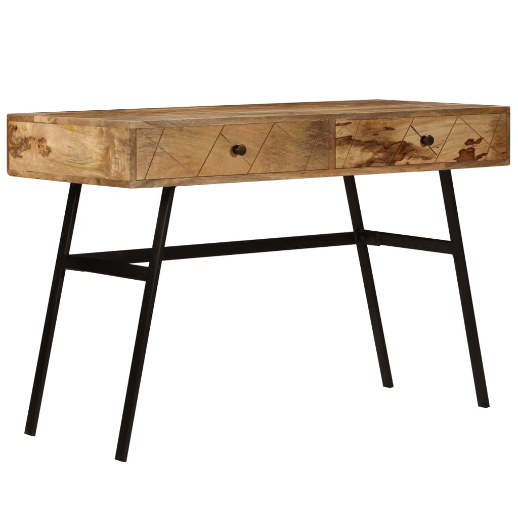 Escritorio - mesa de ordenador con cajones madera maciza de mango 110x50x76 cm