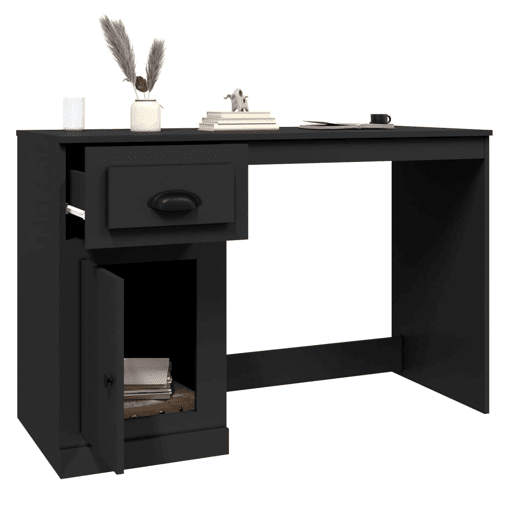 Secretária - Escrivaninha de computador c gaveta 115x50x75 cm derivados de madeira preto
