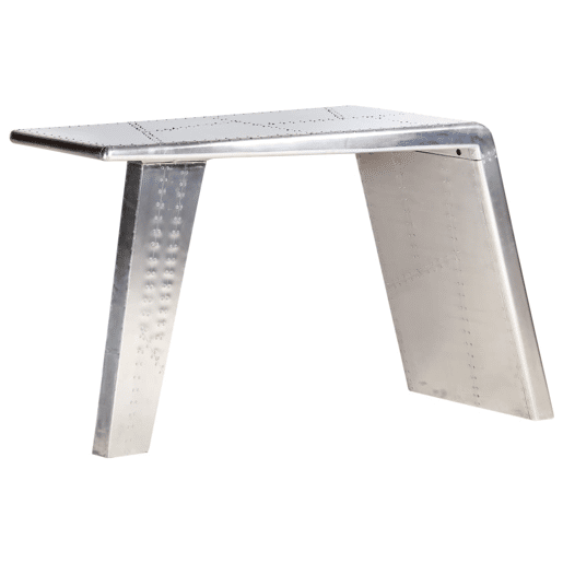 Secretária Escrivaninha de computador - aviador 112x50x76 cm metal prateado Secretária Escrivaninha de computador - aviador 112x50x76 cm metal prateado