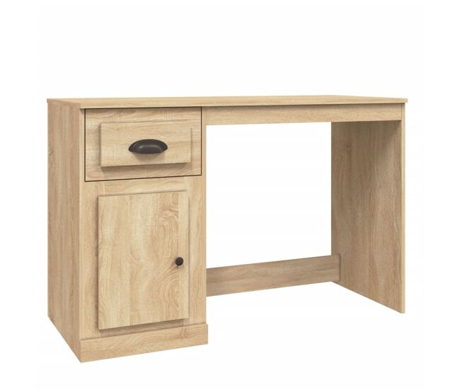 Escritorio - mesa de ordenador con cajón madera contrachapada roble 115x50x75 cm