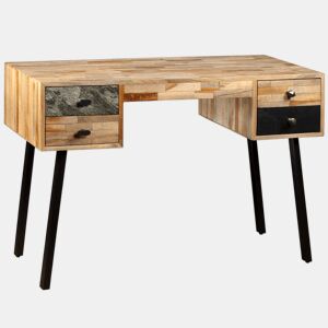 Secretária - Escrivaninha de computador em teca reciclada maciça 110x50x76 cm
