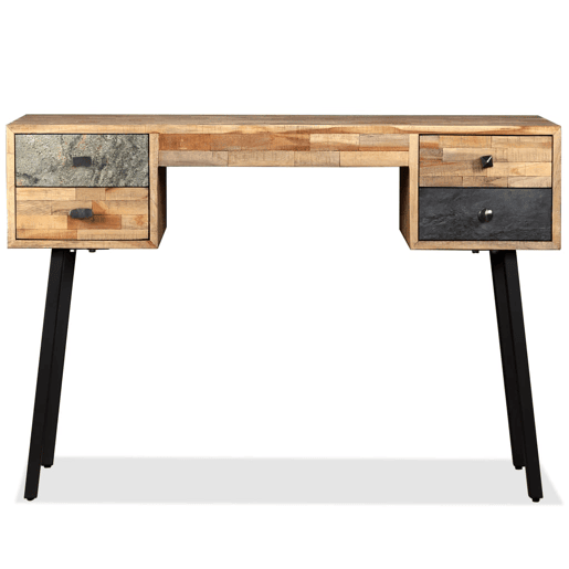 Secretária - Escrivaninha de computador em teca reciclada maciça 110x50x76 cm