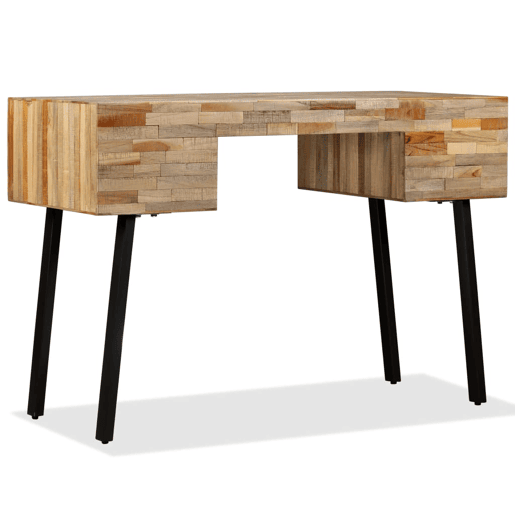 Secretária - Escrivaninha de computador em teca reciclada maciça 110x50x76 cm
