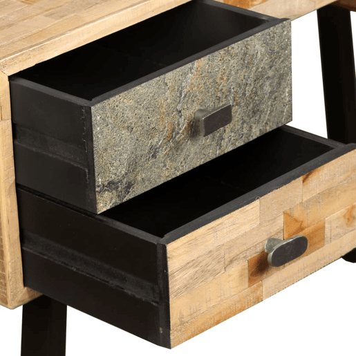 Secretária - Escrivaninha de computador em teca reciclada maciça 110x50x76 cm