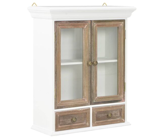 Vidaxl armario de pared de madera maciza blanco 49x22x59 cm