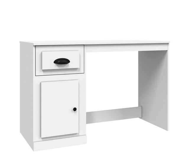 Escritorio - mesa de ordenador con cajón madera contrachapada blanco 115x50x75 cm