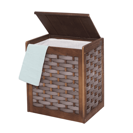 Cesto de roupa suja com saco removível em madeira maciça estilo shabby chic 61x51x35cm marrom 04_0003775
