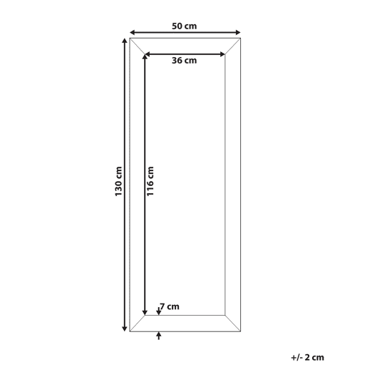 Espelho MERVENT 50 cm 130 cm Branco