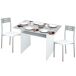 Pack Mesa Cocina Desplegable + 2 Sillas Modernas Pack Mesa Cocina Desplegable + 2 Sillas Modernas Blanco/ Gris