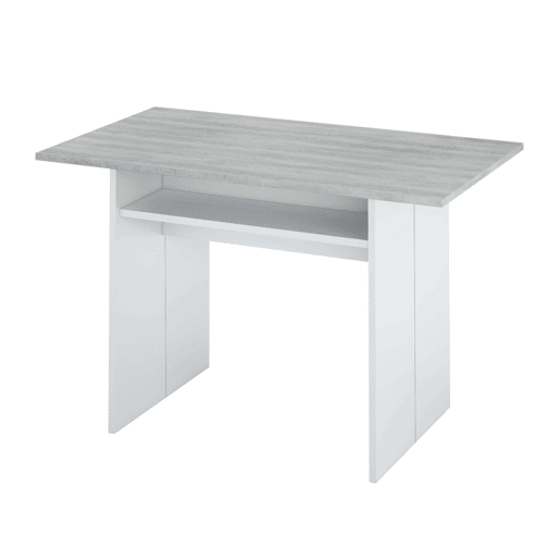 Conjunto de mesa de cozinha e 2 cadeiras, pacote com mesa dobrável e 2 cadeiras, branco e cinza cimento