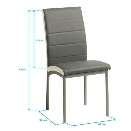 Conjunto de Jantar Mesa Extensível e 4 Cadeiras, Mesa Retangular Cor Cinza e Branco Artik Conjunto de Jantar Mesa Extensível e 4 Cadeiras, Mesa Retangular Cor Cinza e Branco Artik