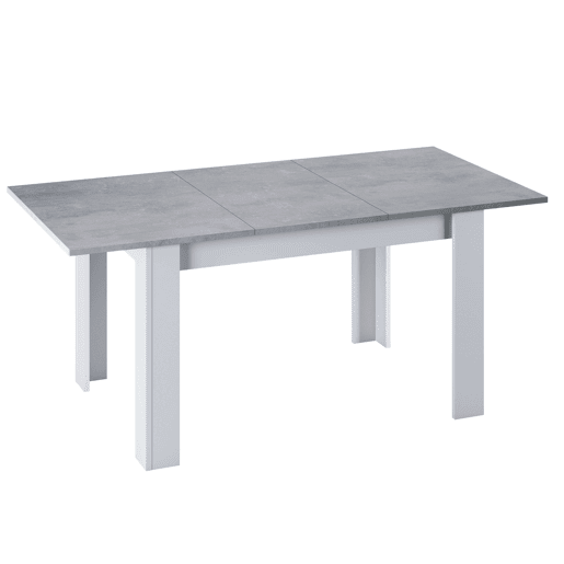 Conjunto de jantar, mesa extensível e 4 cadeiras, conjunto de mesa extensível e 4 cadeiras, mesa retangular cinza cimento Conjunto de jantar, mesa extensível e 4 cadeiras, conjunto de mesa extensível e 4 cadeiras, mesa retangular cinza cimento
