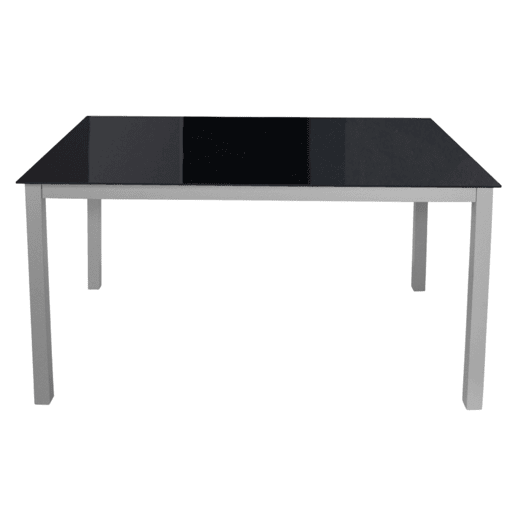Conjunto de mesa de jantar e 4 cadeiras, mesa fixa e 4 cadeiras de cozinha, mesa retangular de vidro preta Conjunto de mesa de jantar e 4 cadeiras, mesa fixa e 4 cadeiras de cozinha, mesa retangular de vidro preta