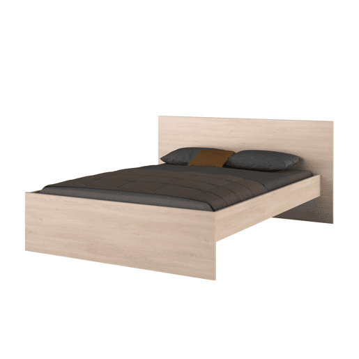 Cama de casal John com gavetas em carvalho do Brooklyn e pontilhado preto 135-140x190 cm