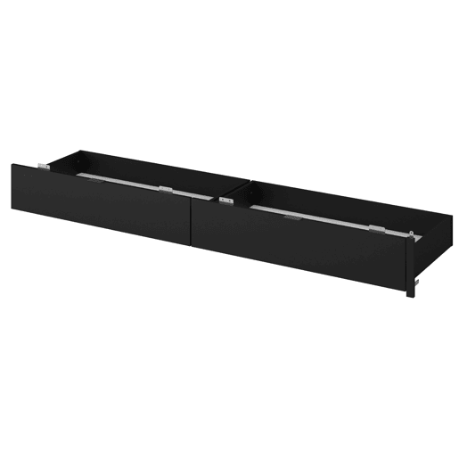 Cama de casal John com gavetas em carvalho do Brooklyn e pontilhado preto 135-140x190 cm