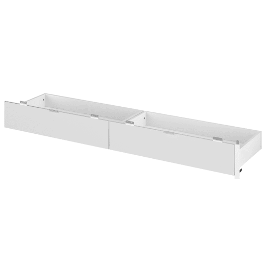 Gavetas inferiores para cama John em Branco Brilhante 190-200x22x50 cm Gavetas inferiores para cama John em Branco Brilhante 190-200x22x50 cm