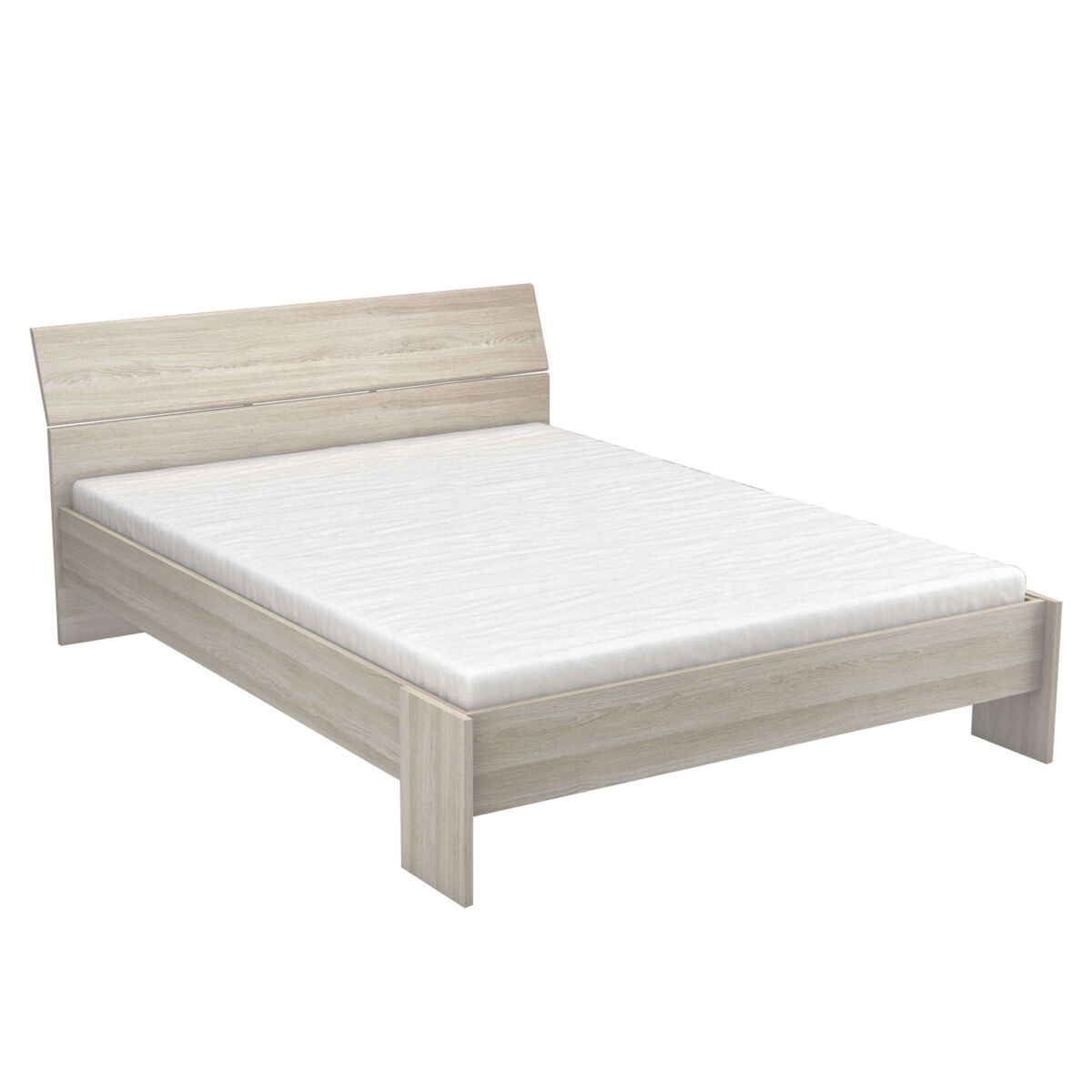 Cama de matrimonio prins color roble shannon 135-140x190/200 cm