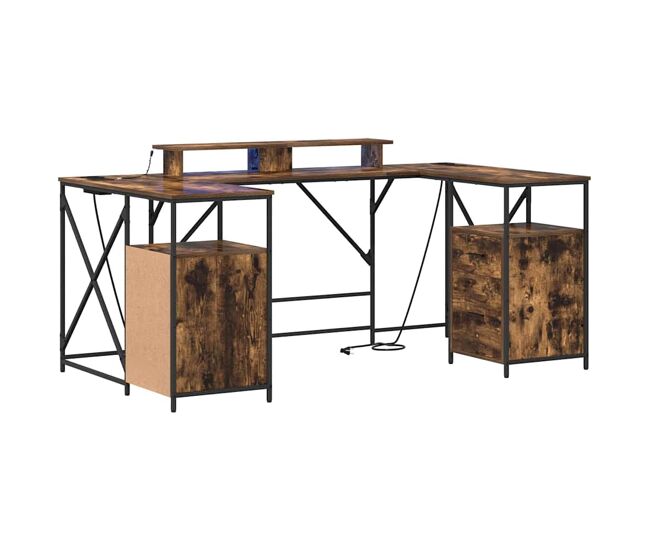 Escritorio - mesa de ordenador con cajón roble ahumado 182 x 101 x 87.5 cm