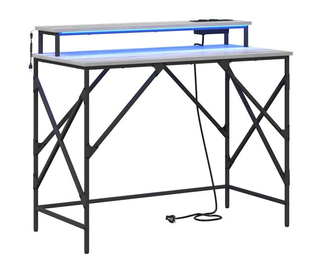 Escritorio - mesa de ordenador gris sonoma 100 x 50 x 86.5 cm madera contrachapada