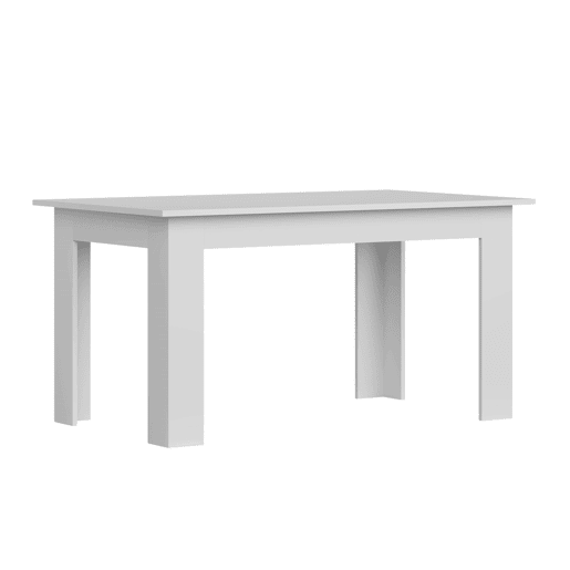 Conjunto de Jantar Mesa Fixa e 4 Cadeiras, Mesa Branca e 4 Cadeiras Conjunto de Sala de Estar, Mesa Retangular Cor Cinza e Branco Fosco