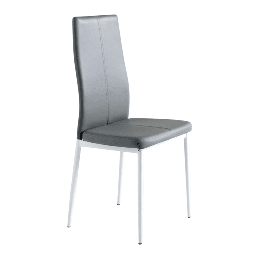 Conjunto de Jantar Mesa Fixa e 4 Cadeiras, Mesa Branca e 4 Cadeiras Conjunto de Sala de Estar, Mesa Retangular Cor Cinza e Branco Fosco
