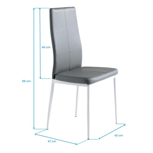 Conjunto de Jantar Mesa Fixa e 4 Cadeiras, Mesa Branca e 4 Cadeiras Conjunto de Sala de Estar, Mesa Retangular Cor Cinza e Branco Fosco