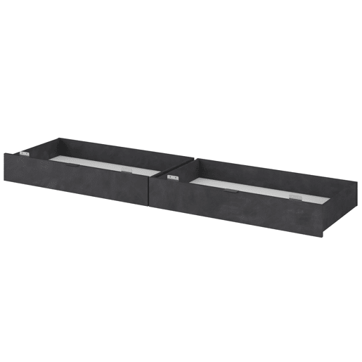 Cama de casal Ottawa com gavetas inferiores em preto vapor