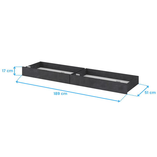 Cama de casal Ottawa com gavetas inferiores em preto vapor