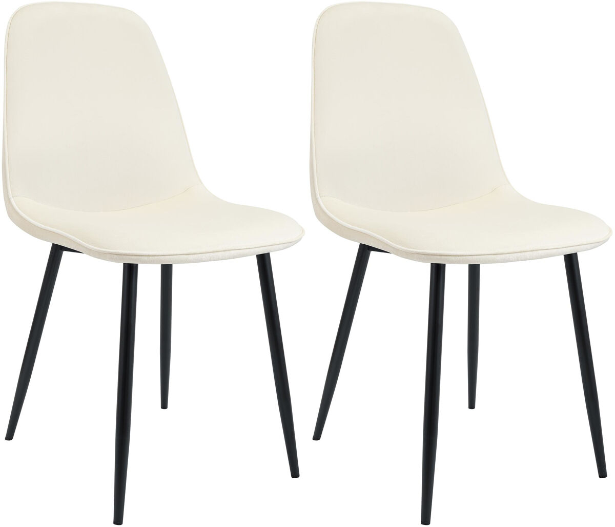 juego de 2 sillas de comedor maryam terciopelo crema 54x45x88 cm