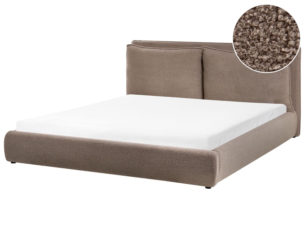 Beliani Cama matrimonial Bouclé BAJONNA