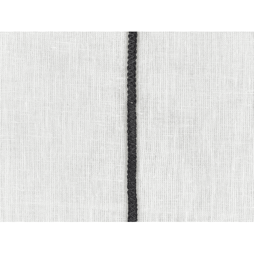 Conjunto de 2 almofadas decorativas MILAS Linho 50 x 50 cm PretoBranco Às riscas