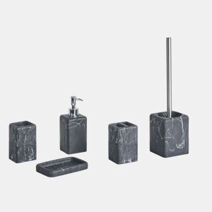 Conjunto de 5 acessórios para a casa de banho VILCANOTA Mármore preto