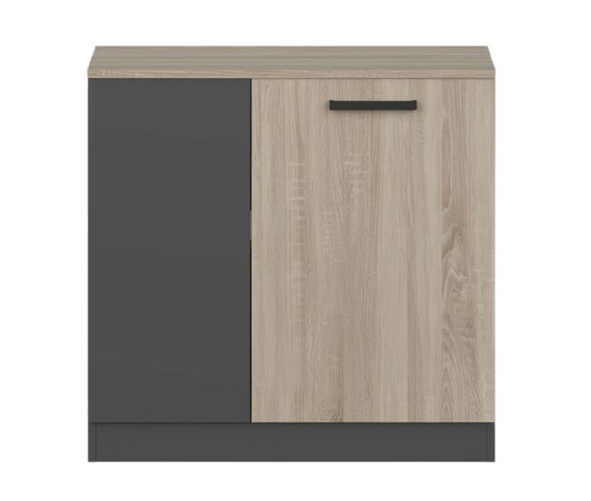 Armario de oficina bajo, armario 2 puertas, multifuncional oficina nibis roble sonoma y gris antracita 80x78x40 cm