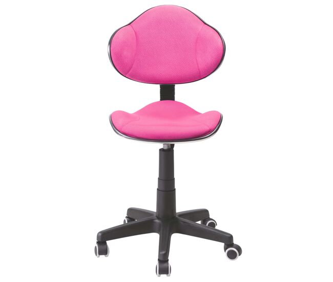 Silla escritorio juvenil kiddy, silla dormitorio giratoria, altura ajustable poliéster rosa 48x88-98x46 cm
