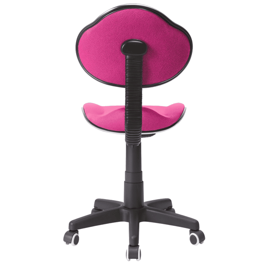 Cadeira de escritório infantil Bambola, giratória, para quarto, com altura ajustável, em poliéster rosa, 48x88-98x46 cm