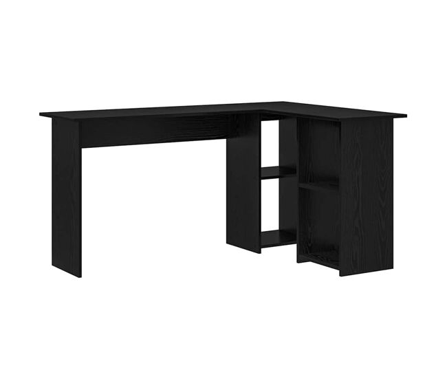 Escritorio - mesa de ordenador roble negro 142 x 102 x 73 cm madera contrachapada