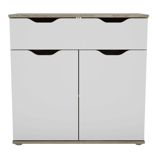 Aparador, Buffet Sala de Estar 2 Portas 1 Gaveta Parc Sala de Jantar Carvalho Sonoma e Branco Mate 80x79x38 cm