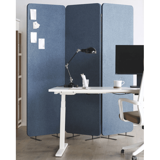 Biombo com 3 painéis acústicos STANDI Azul 184 cm 184 cm