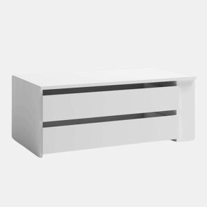 Guarda-roupa interior Sava Cômoda em branco mate com 2 gavetas em melamina 88x35x49 cm