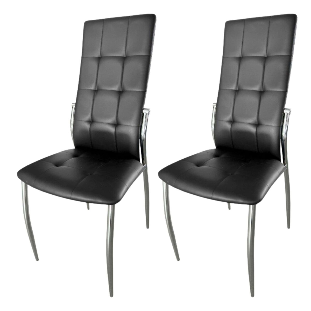 Pack de sillas para comedor salón laci estilo moderno color negro de polipiel 101x51x45 cm