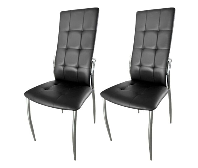 Pack de sillas para comedor salón laci estilo moderno color negro de polipiel 101x51x45 cm