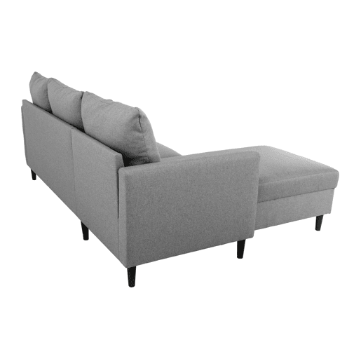 Sofá Capri Chaise Longue de 3 lugares, sofá de canto reversível, sala de estar, cinza 192x82x138 cm